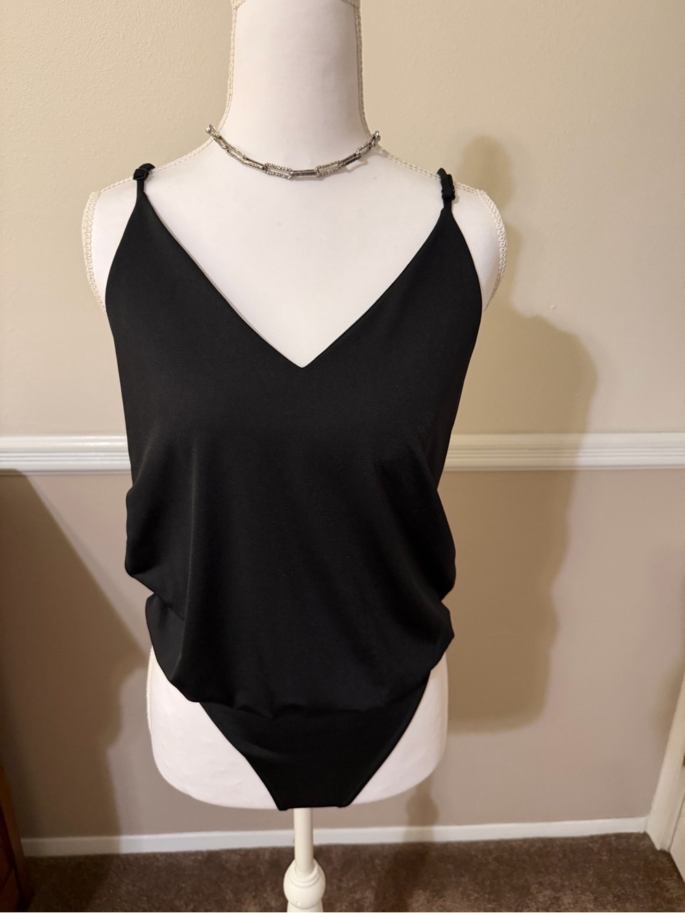 Express Black V-Neck Bodysuit
